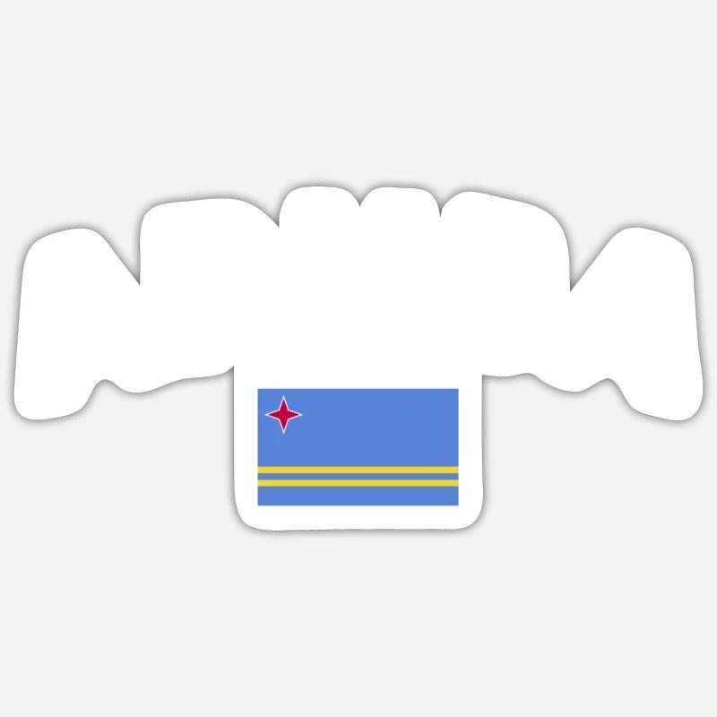 Aruba Aruba Drapeau Arubans - Sticker taille S (10 x 10 cm) - blanc mat