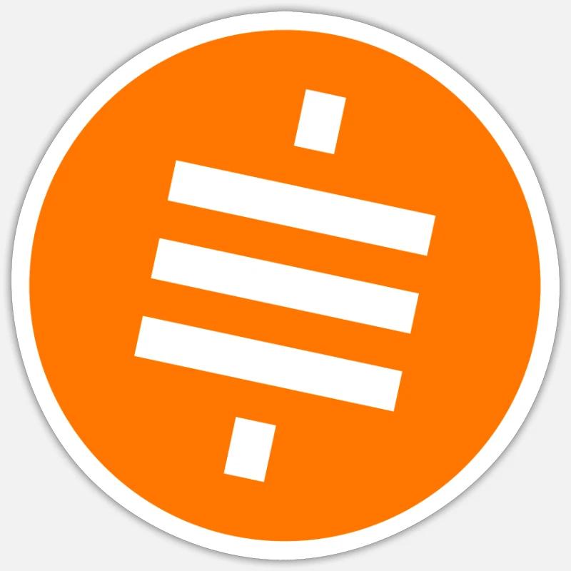 Bitcoin Satoshi BTC Stack Sats Hodl Crypto Logo - Sticker Größe S (10 x 10 cm) - Mattweiß