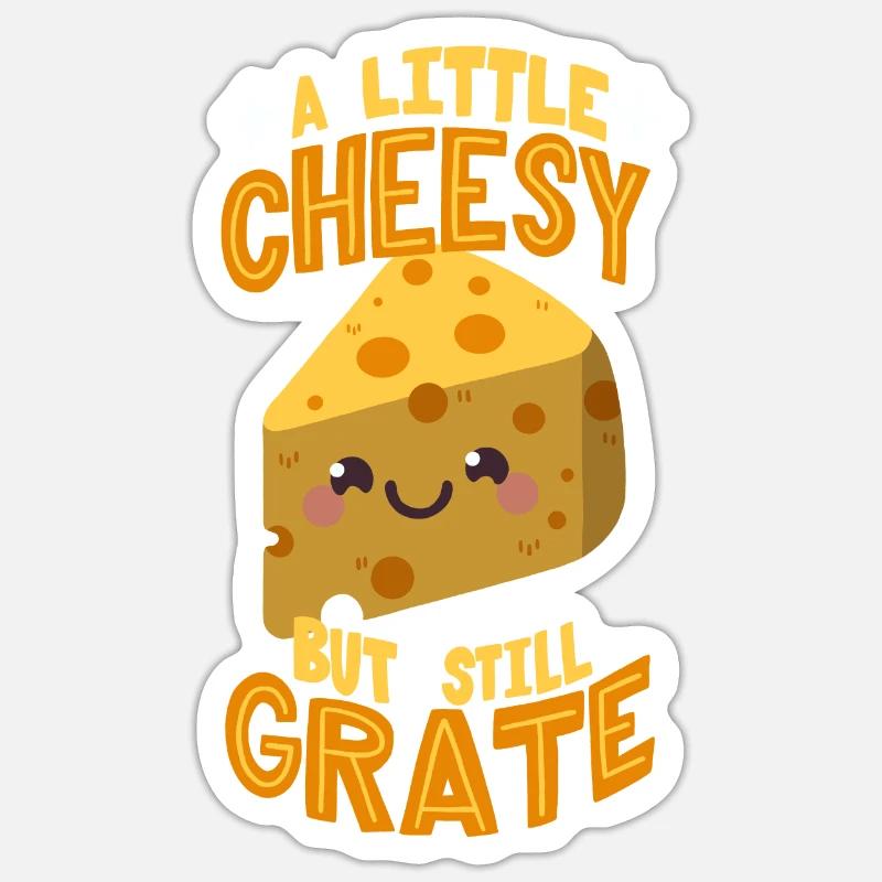 Cheese pun - Sticker size S (10 x 10 cm) - white matte