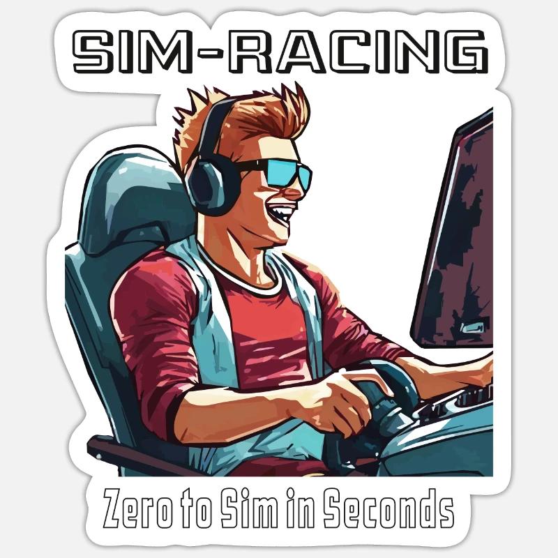SIM RACING Zéro à Sim Sticker taille S (10 x 10 cm)