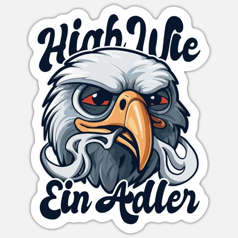 High as an eagle - Sticker size S (10 x 10 cm) - white matte