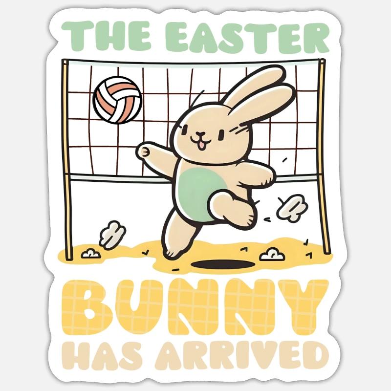 Volleyball Easter Easter Bunny Has Arrived Sticker size S (10 x 10 cm)