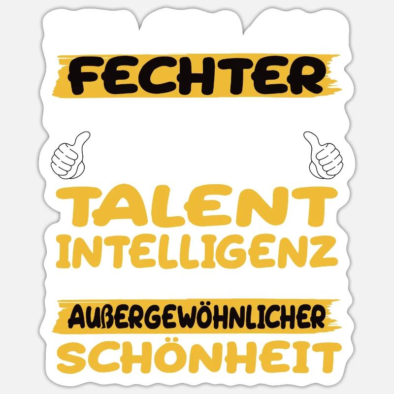 Fechter ein Paradebeispiel Fechten - Sticker Größe S (10 x 10 cm) - Mattweiß