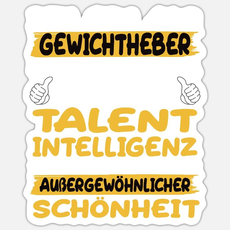 Gewichtheber ein Paradebeispiel Gewichtheben - Sticker Größe S (10 x 10 cm) - Mattweiß