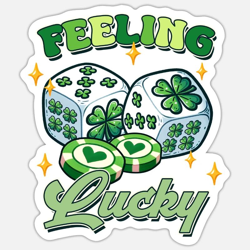Se sentir chanceux la Saint-Patrick - Sticker taille S (10 x 10 cm) - blanc mat