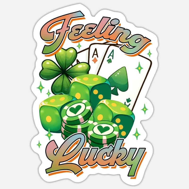 Feeling Lucky St Patricks Day - Sticker size S (10 x 10 cm) - white matte