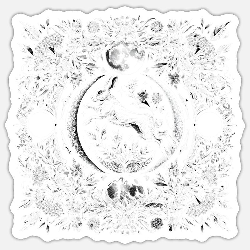 Easter Ostara Eostre Pagan Spring Hare Sticker size S (10 x 10 cm)