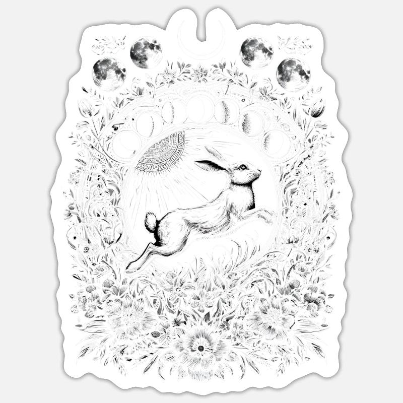 Easter Ostara Eostre Pagan Spring Hare Sticker size S (10 x 10 cm)