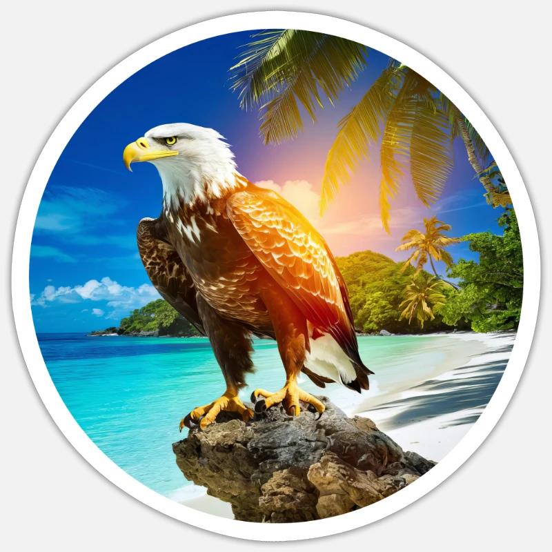 Eagle à Eagle Beach Aruba vacances d’été Sticker taille S (10 x 10 cm)