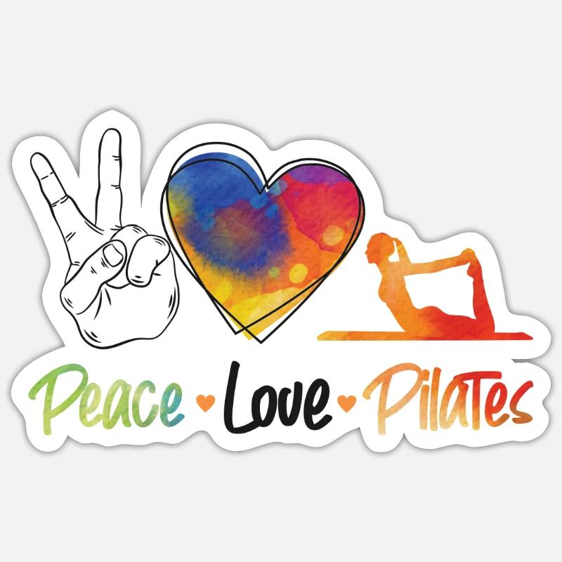 Pilates Instructor Teacher - Sticker Größe S (10 x 10 cm) - Mattweiß