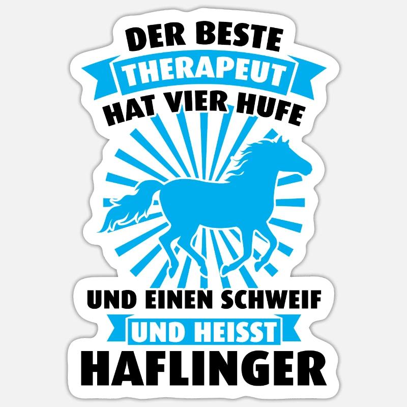 Haflinger Pferd Pferde Geschenk - Sticker Größe S (10 x 10 cm) - Mattweiß