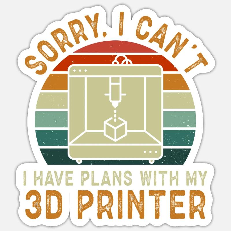 3D Printer 3D Printing - Sticker size S (10 x 10 cm) - white matte