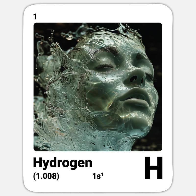 Hydrogène - H - Élément chimique 001 Sticker taille S (10 x 10 cm)