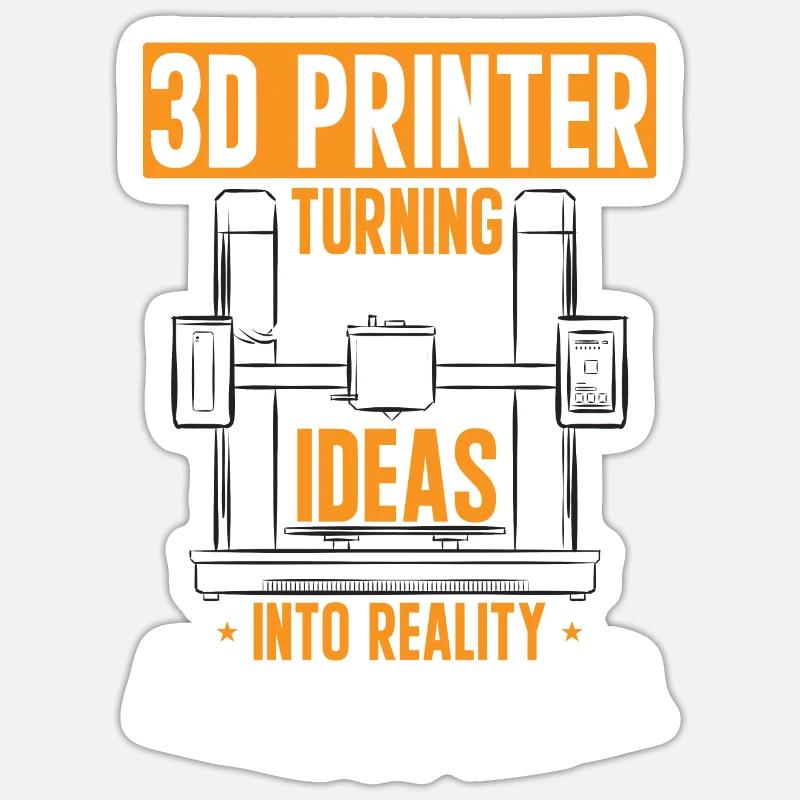 3D Printer 3D Printing - Sticker size S (10 x 10 cm) - white matte