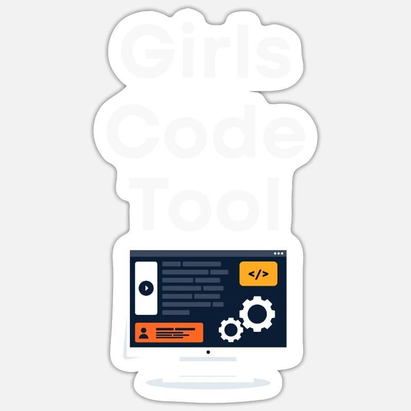 Girls program programmers too - Sticker size S (10 x 10 cm) - white matte