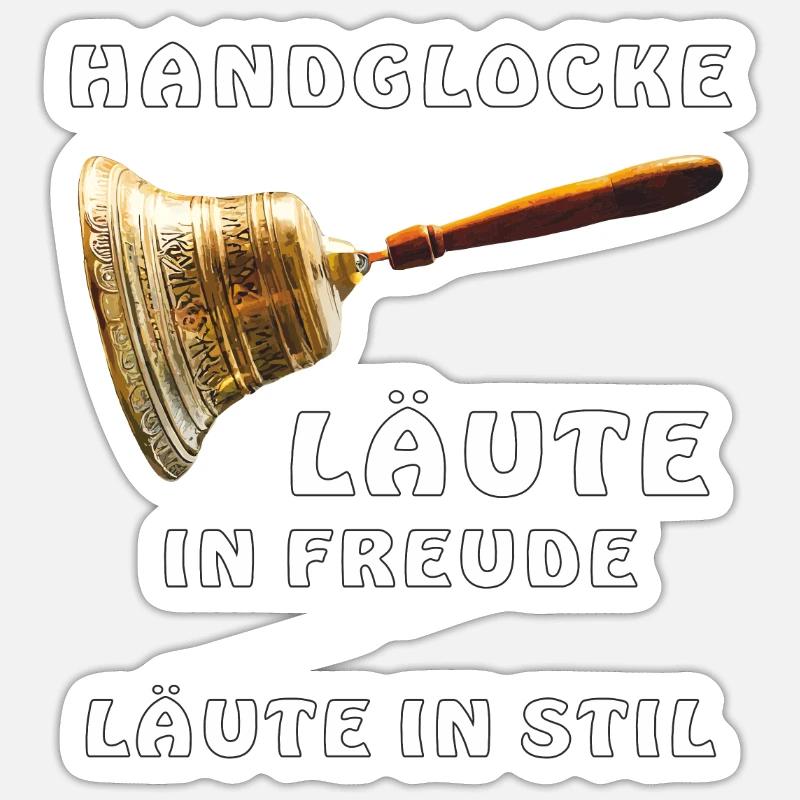 HAND BELL RINGING IN JOY - Sticker size S (10 x 10 cm) - white matte