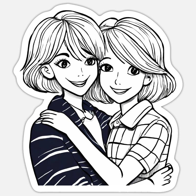 SŒURS - Sticker taille S (10 x 10 cm) - blanc mat