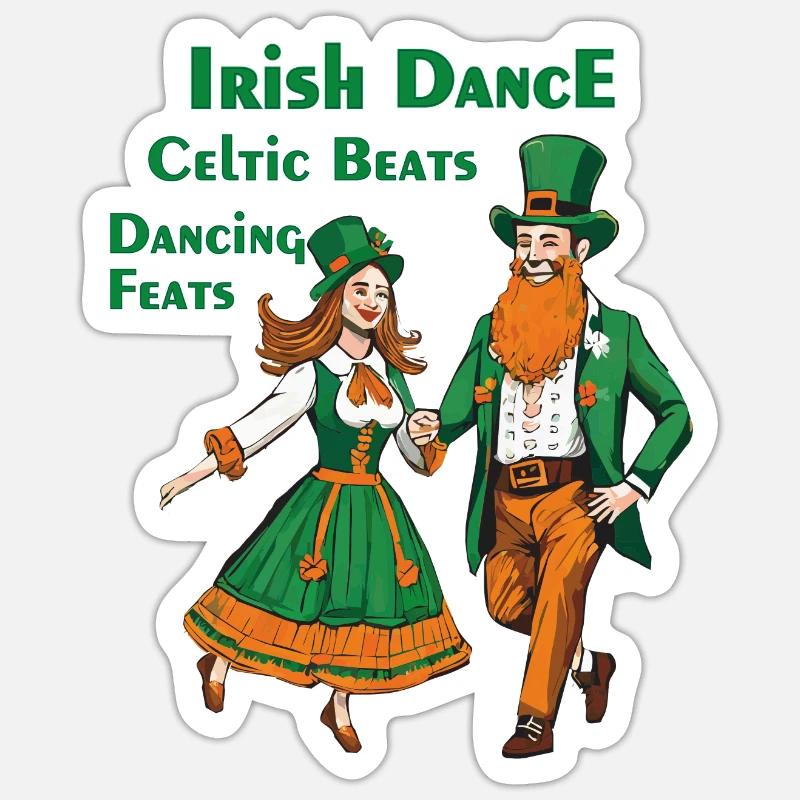 IRISH DANCE CELTIC BEATS DANCING FEATS Sticker Größe S (10 x 10 cm)