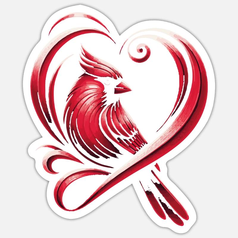 Kardinal Rotkardinal Vogel Roter Kardinal Sticker Größe S (10 x 10 cm)