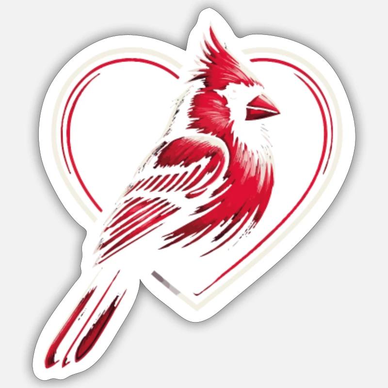 Kardinal Rotkardinal Vogel Roter Kardinal - Sticker Größe S (10 x 10 cm) - Mattweiß