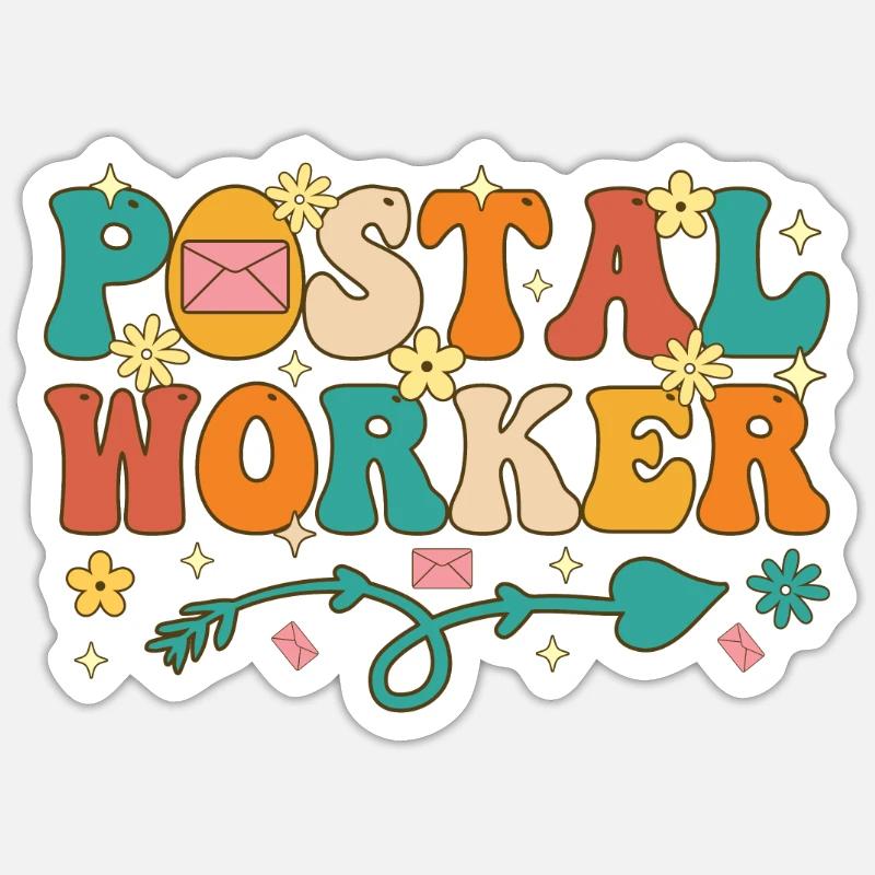 Postangestellter Postdienst Postbote Postbote - Sticker Größe S (10 x 10 cm) - Mattweiß