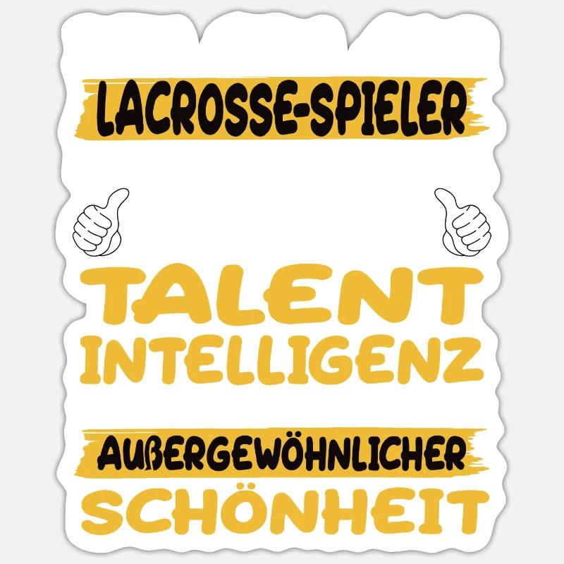 Lacrosse spieler ein Paradebeispiel Lacrosse - Sticker Größe S (10 x 10 cm) - Mattweiß