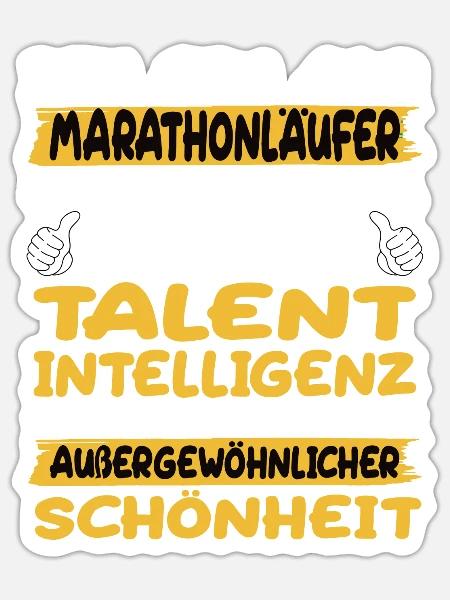 Marathonläufer ein Paradebeispiel Marathon - Sticker Größe S (10 x 10 cm) - Mattweiß