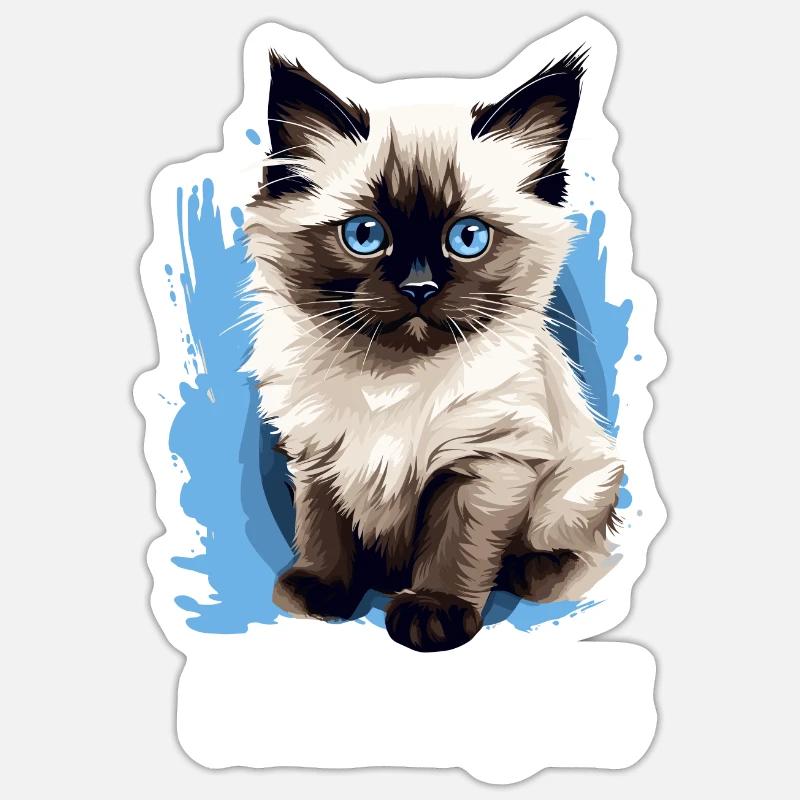 Birman Cat Birma Katze - Sticker size S (10 x 10 cm) - white matte