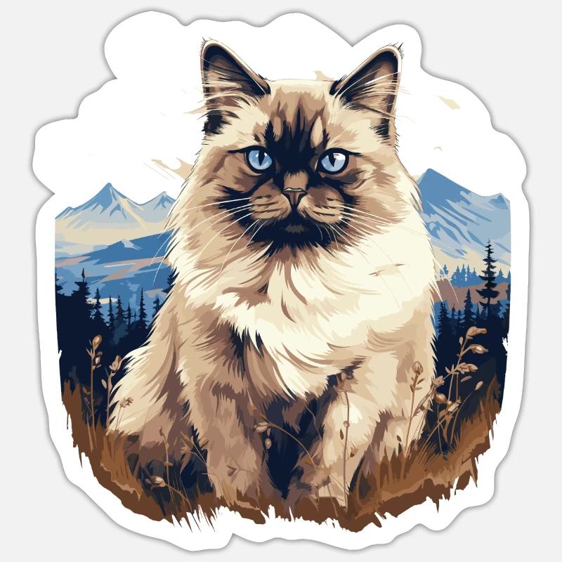 Birman Cat Birma Katze Sticker Größe S (10 x 10 cm)