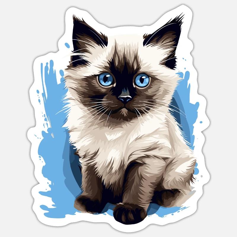 Birman Cat Birma Katze Sticker Größe S (10 x 10 cm)