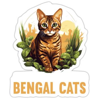 Bengal Cat Bengalkatze - Sticker Größe S (10 x 10 cm) - Mattweiß - Vorne
