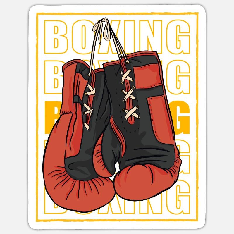 Boxe - Sticker taille S (10 x 10 cm) - blanc mat