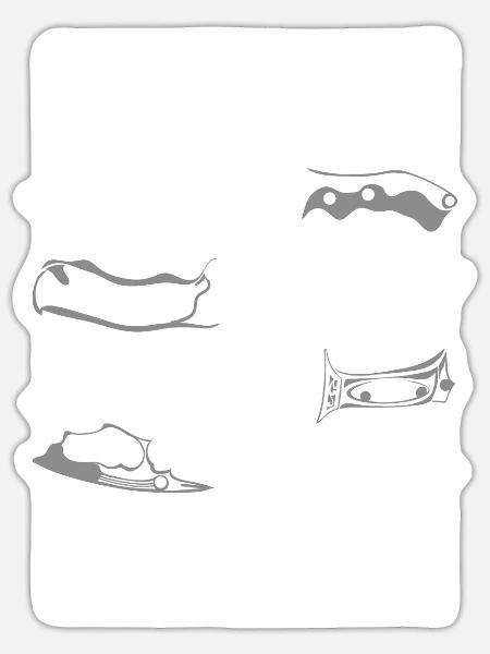 Süchtig nach Messern Restaurations-Sammelmesser - Sticker Größe S (10 x 10 cm) - Mattweiß