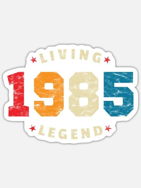 1985 Geburtstag Retro Living Legend - Sticker Größe S (10 x 10 cm) - Mattweiß