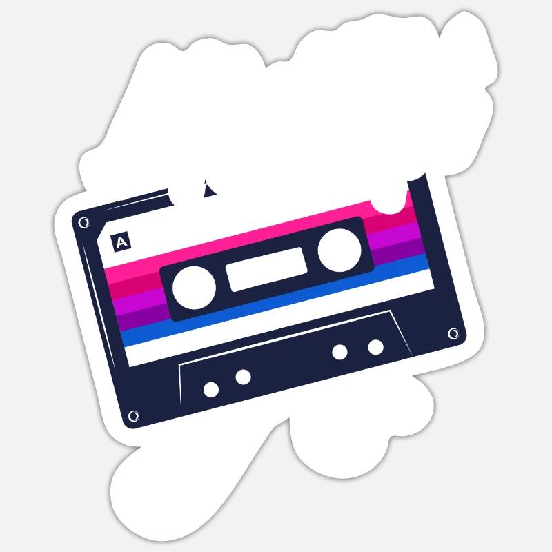 Bisexuell Mixtape - Sticker Größe S (10 x 10 cm) - Mattweiß