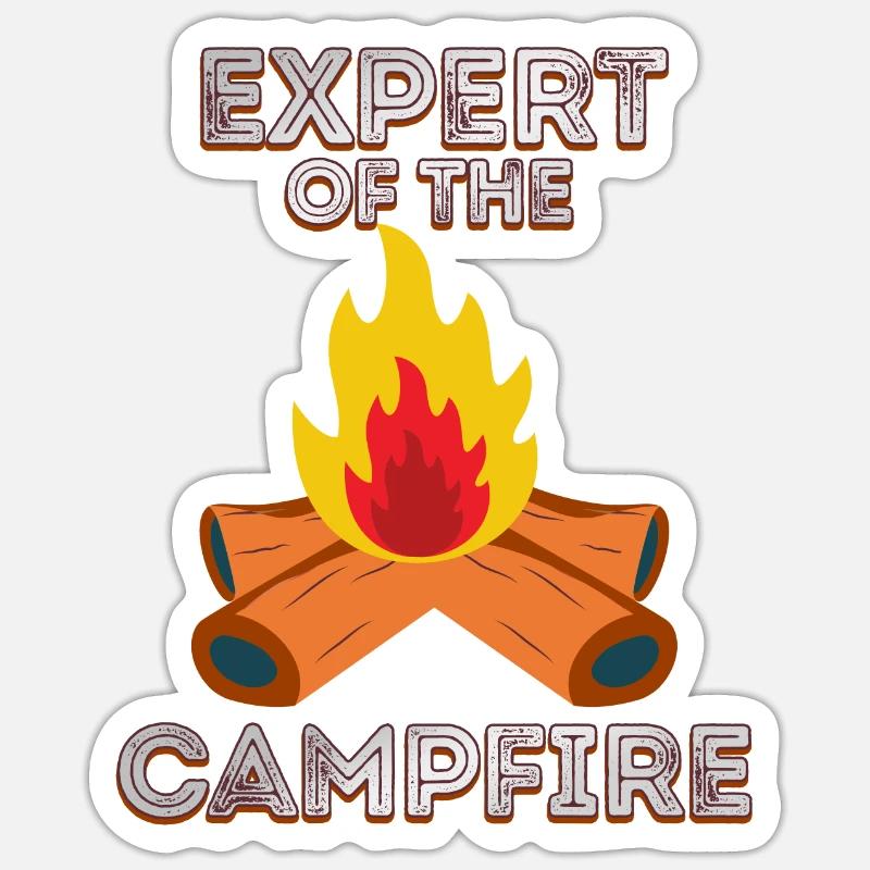 Expert du feu de camp Expert en camping Sticker taille S (10 x 10 cm)