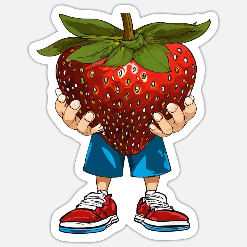 ERDBEERE Sticker Größe S (10 x 10 cm)