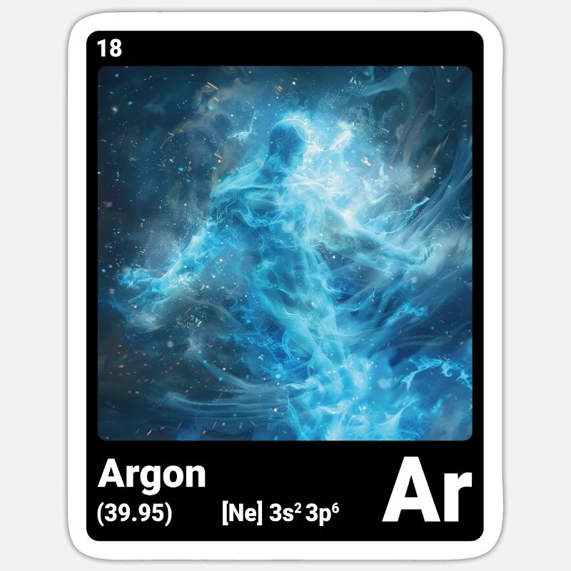 Argon Ar Chemical Element Periodic Table 018 Sticker size S (10 x 10 cm)