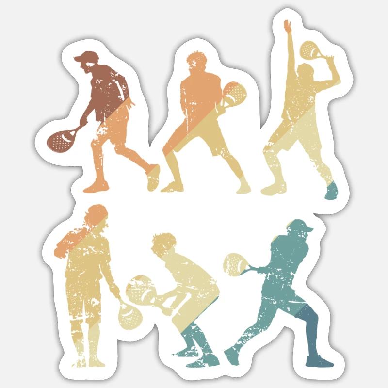 Divers joueurs de padel - Sticker taille S (10 x 10 cm) - blanc mat