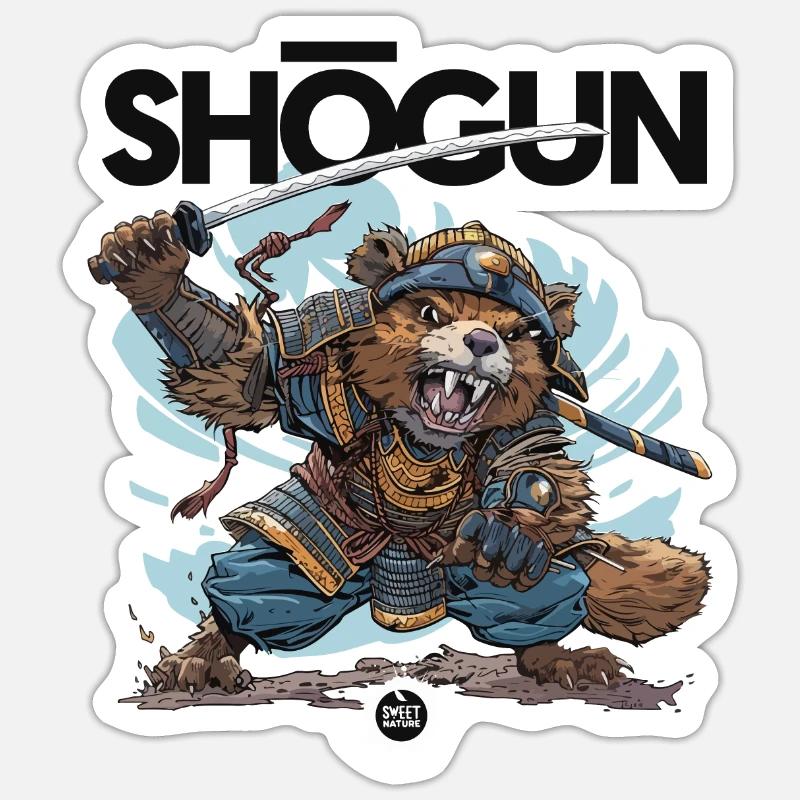 Fierce Shogun - Sticker size S (10 x 10 cm) - white matte