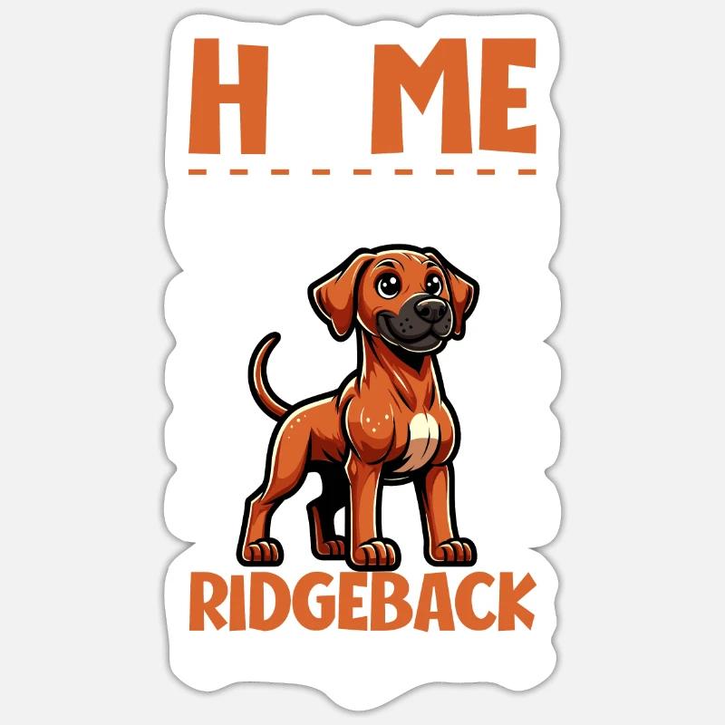 Zuhause - Rhodesian Ridgeback - Sticker Größe S (10 x 10 cm) - Mattweiß