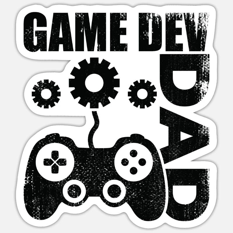 Game Dev Father - Sticker size S (10 x 10 cm) - white matte