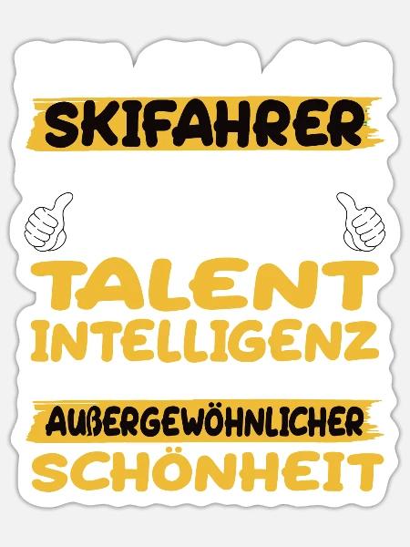 Skifahrer ein Paradebeispiel Ski - Sticker Größe S (10 x 10 cm) - Mattweiß