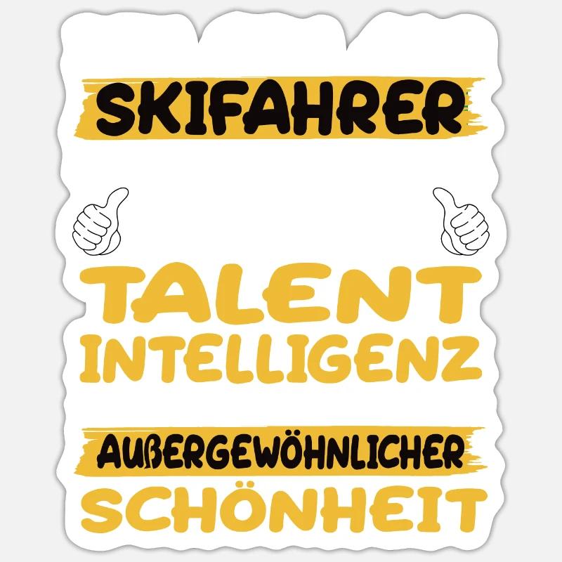 Skifahrer ein Paradebeispiel Ski - Sticker Größe S (10 x 10 cm) - Mattweiß