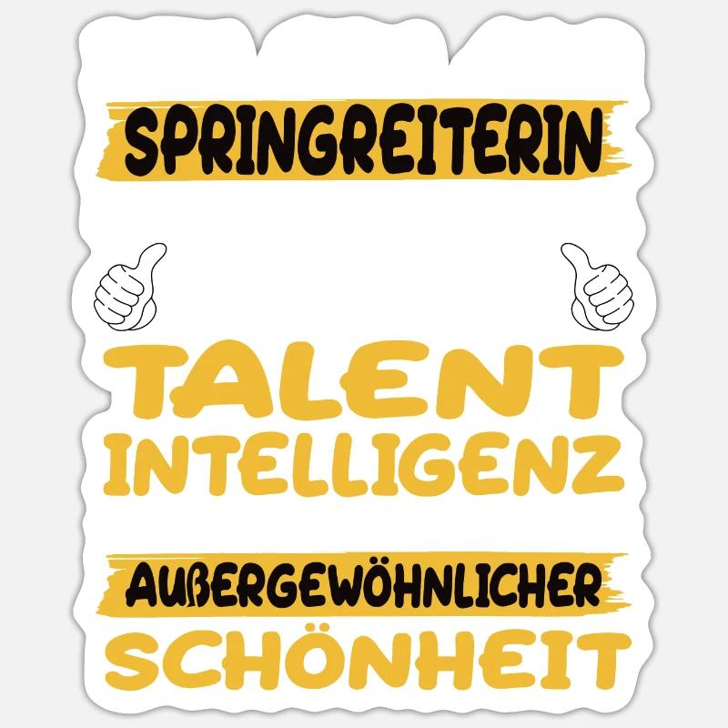 Springreiterin ein Paradebeispiel Springreiten - Sticker Größe S (10 x 10 cm) - Mattweiß