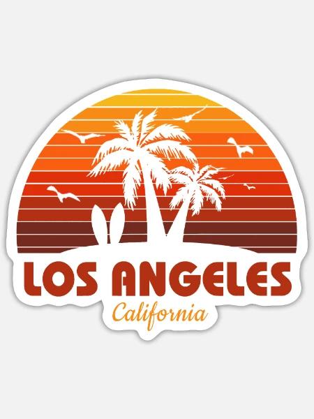 Cooles Los Angeles California Beach Sunset Souvenir - Sticker Größe S (10 x 10 cm) - Mattweiß