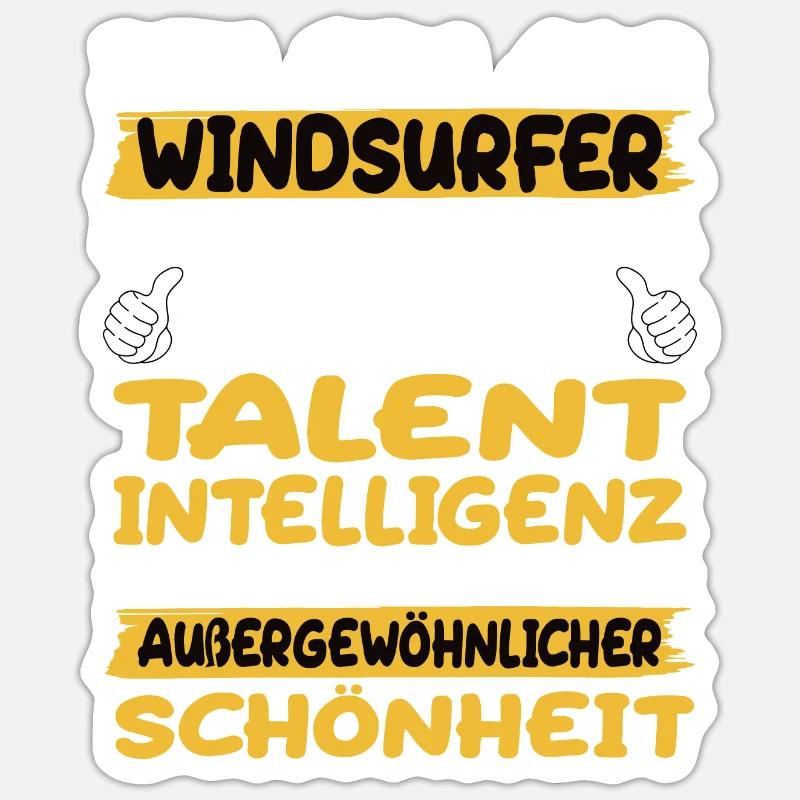Windsurfer ein Paradebeispiel Windsurfen - Sticker Größe S (10 x 10 cm) - Mattweiß