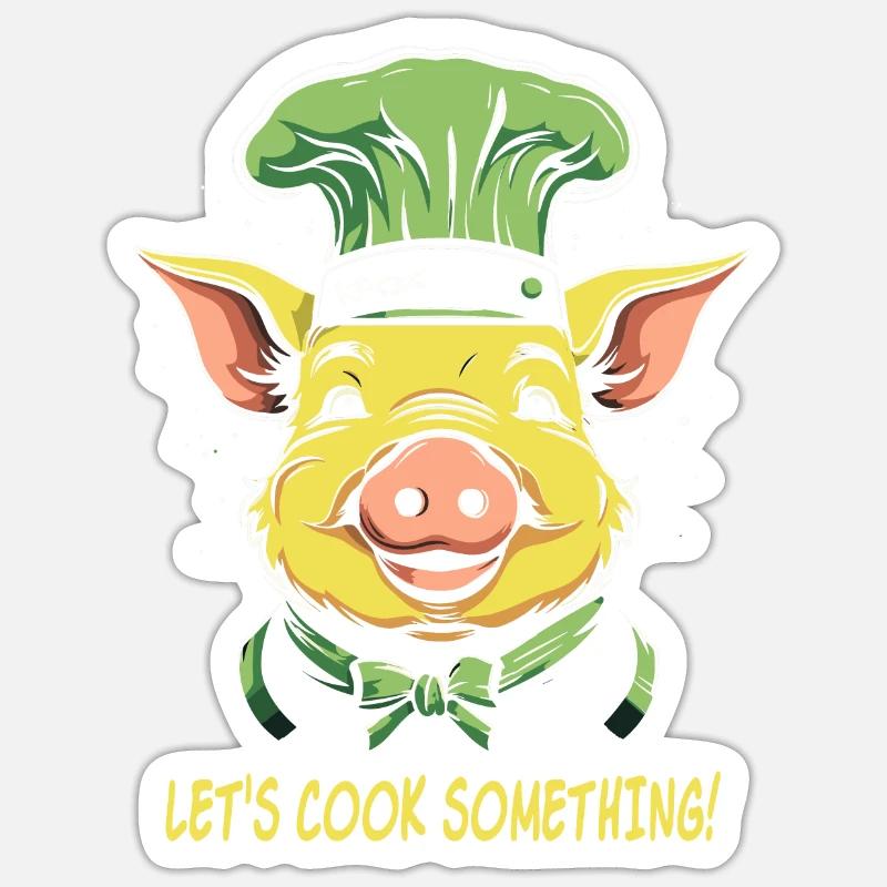 Pork Chef Chef: Let's cook something! Sticker size S (10 x 10 cm)