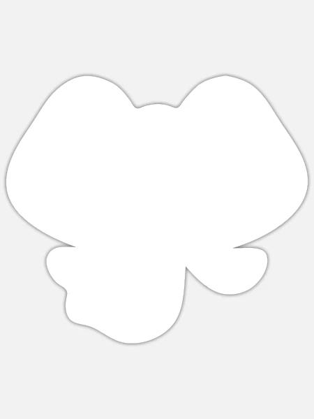 Elefantenkopf Mandala Kinder Elefant - Sticker Größe S (10 x 10 cm) - Mattweiß