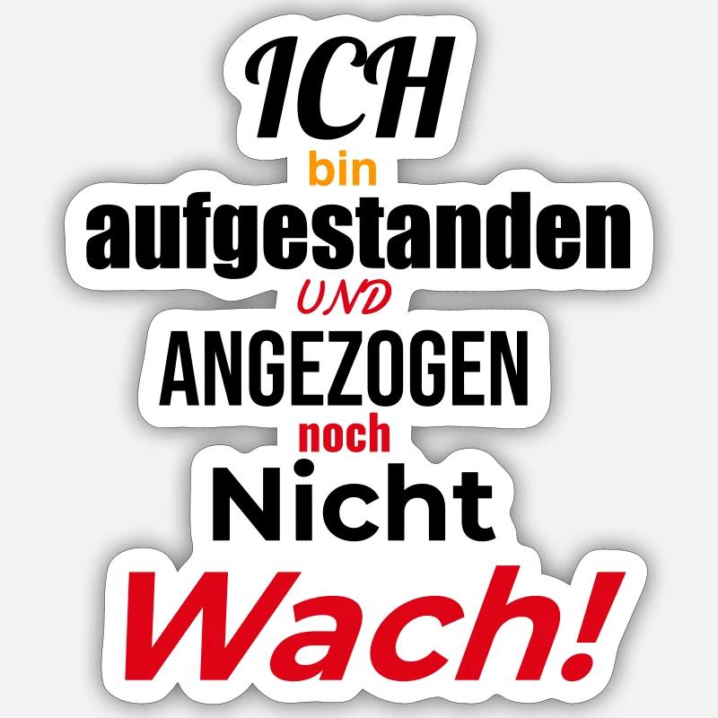 Langschläfer wach? - Sticker Größe S (10 x 10 cm) - Mattweiß